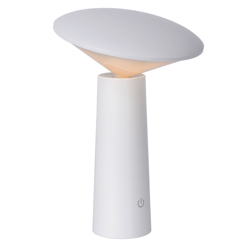 Lucide JIVE - Nabíjacia stolová lampa Outdoor - Batéria - Ø 13,7 cm - LED Rozm. - 1x4W 6500K - IP44 - 3 StepDim - Biela